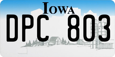 IA license plate DPC803