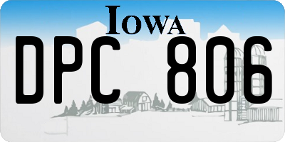 IA license plate DPC806