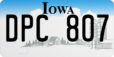 IA license plate DPC807