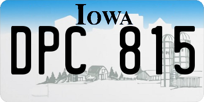 IA license plate DPC815