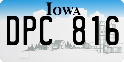 IA license plate DPC816