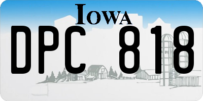 IA license plate DPC818