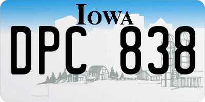 IA license plate DPC838