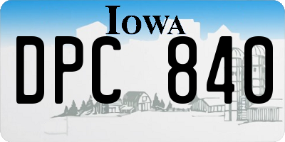 IA license plate DPC840