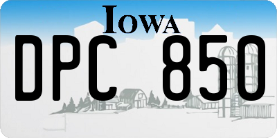 IA license plate DPC850