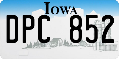 IA license plate DPC852