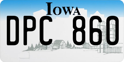 IA license plate DPC860