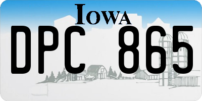 IA license plate DPC865