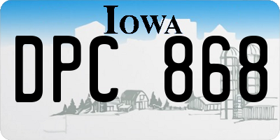IA license plate DPC868