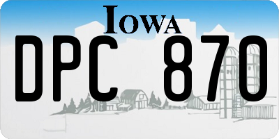 IA license plate DPC870