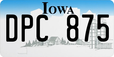 IA license plate DPC875