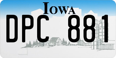 IA license plate DPC881