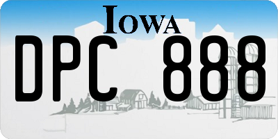 IA license plate DPC888