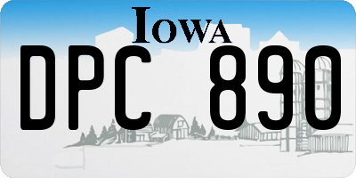 IA license plate DPC890