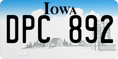 IA license plate DPC892