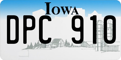 IA license plate DPC910