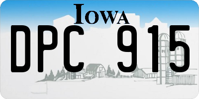 IA license plate DPC915