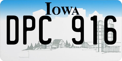 IA license plate DPC916