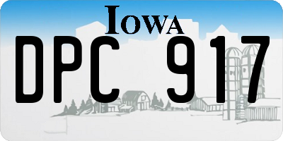 IA license plate DPC917