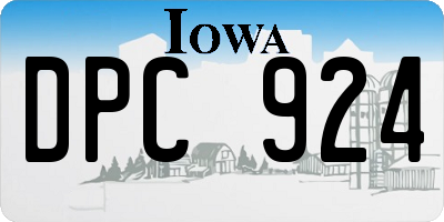 IA license plate DPC924
