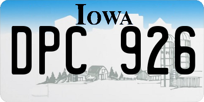 IA license plate DPC926