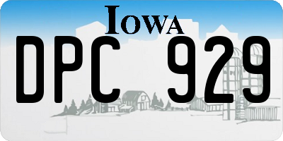 IA license plate DPC929