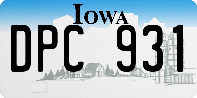 IA license plate DPC931