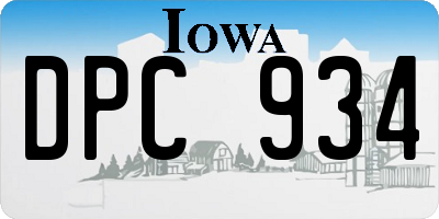 IA license plate DPC934