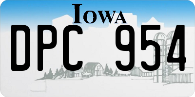 IA license plate DPC954
