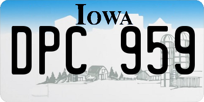 IA license plate DPC959