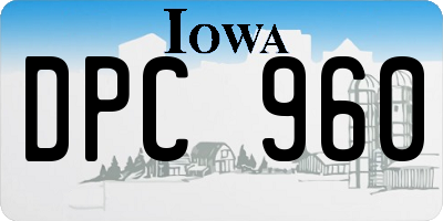 IA license plate DPC960