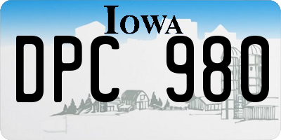 IA license plate DPC980