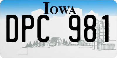 IA license plate DPC981