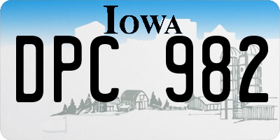 IA license plate DPC982