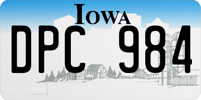 IA license plate DPC984