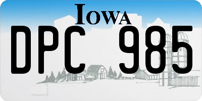 IA license plate DPC985