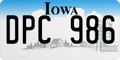 IA license plate DPC986