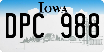 IA license plate DPC988