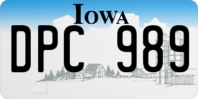 IA license plate DPC989
