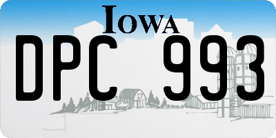 IA license plate DPC993