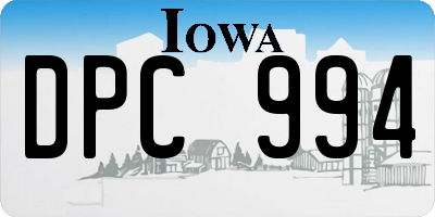 IA license plate DPC994