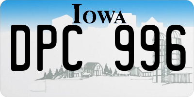 IA license plate DPC996