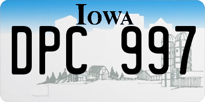 IA license plate DPC997