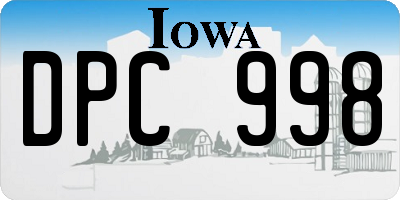 IA license plate DPC998