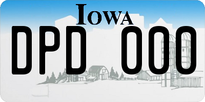 IA license plate DPD000