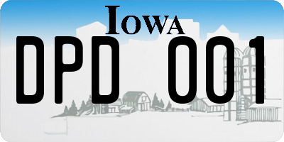 IA license plate DPD001