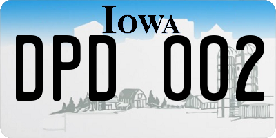 IA license plate DPD002
