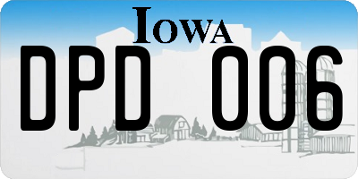 IA license plate DPD006