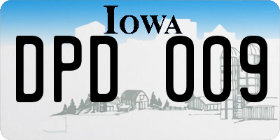 IA license plate DPD009