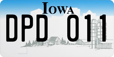 IA license plate DPD011